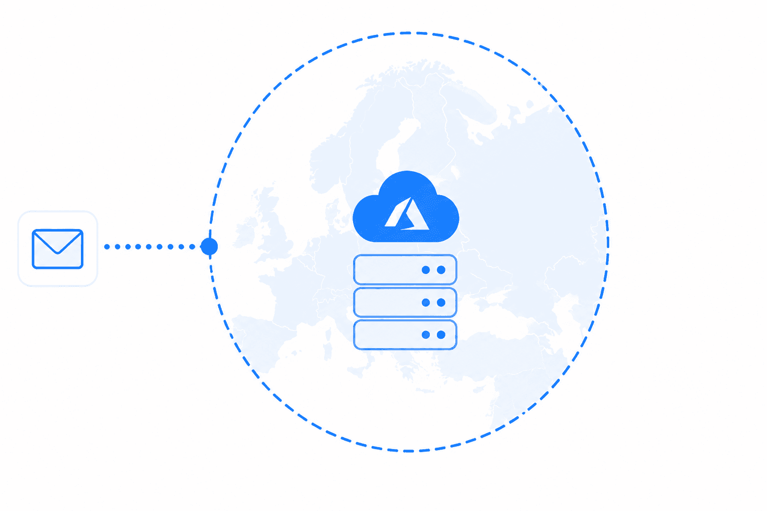 Map showing classification pinned to the customer's Azure region